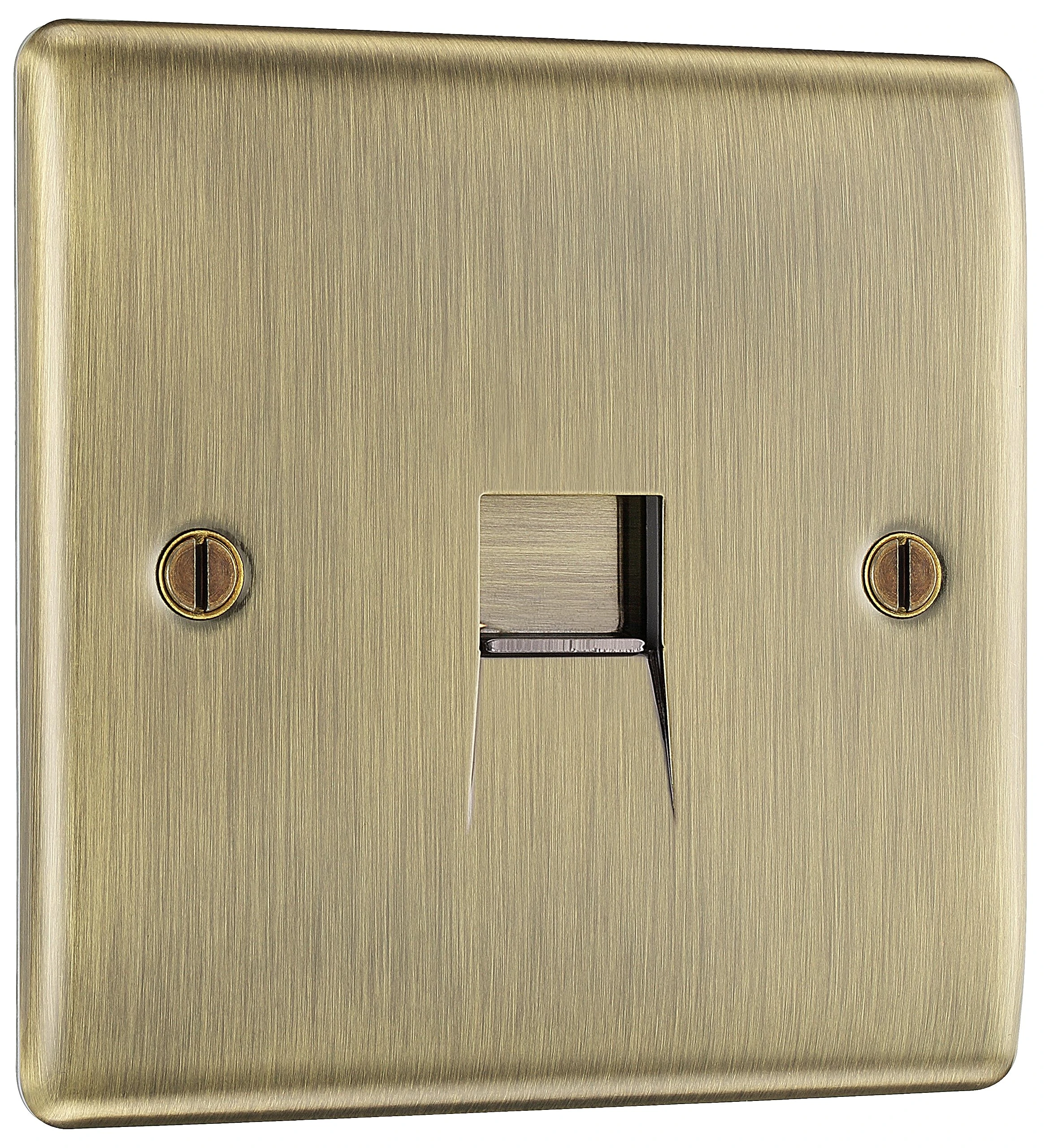BG Electrical Single Telephone Master Socket, Antique Brass