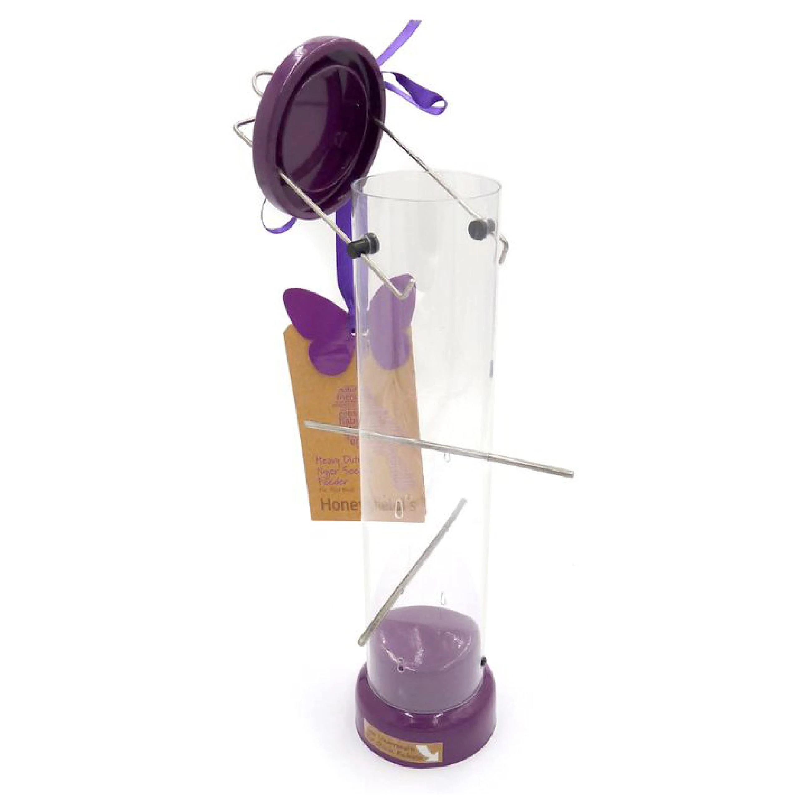 Honeyfields 71481397 Hanging Wild Bird Nyjer Seed Feeder, Metal & Heavy Duty For Outdoor & Garden use. In Green, Easy Clean, Ideal use for Wild Bird Food, 36.5 cm*15.0 cm*15.0 cm