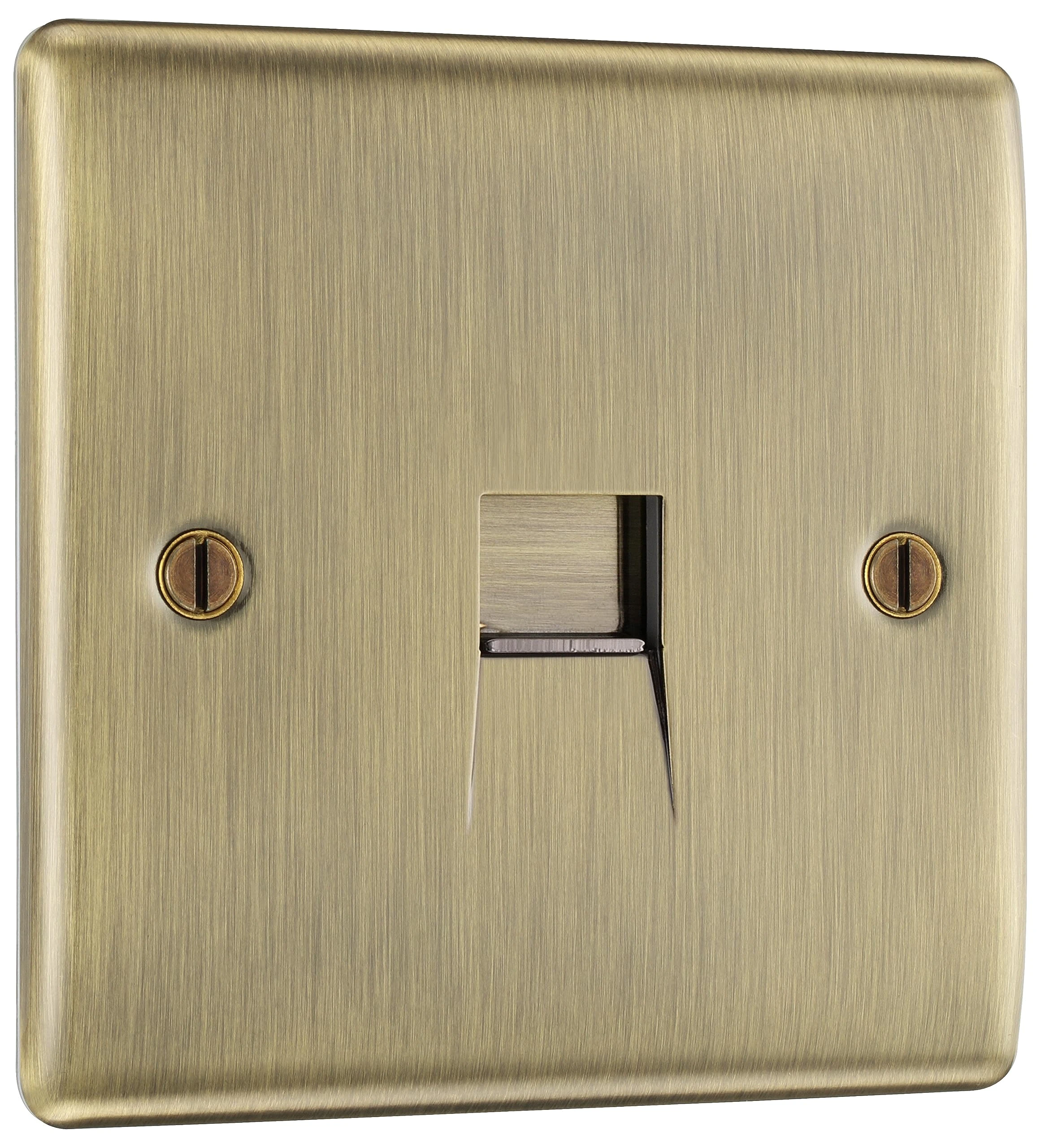 BG Electrical Single Telephone Slave Socket, Antique Brass