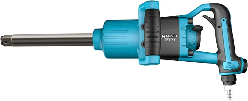 Hazet Impact Wrench (Direct Hammer Impact Mechanism, Low Vibration, max. Solving Torque: 3400 Nm, with Longer Spindle) 9014 P-1