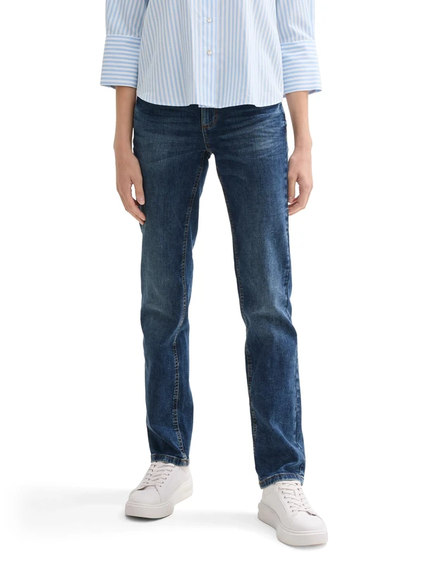 TOM TAILOR Women's 20622022 Alexa Straight Jeans, 10281 - Mid Stone Wash Denim, 26W / 32L