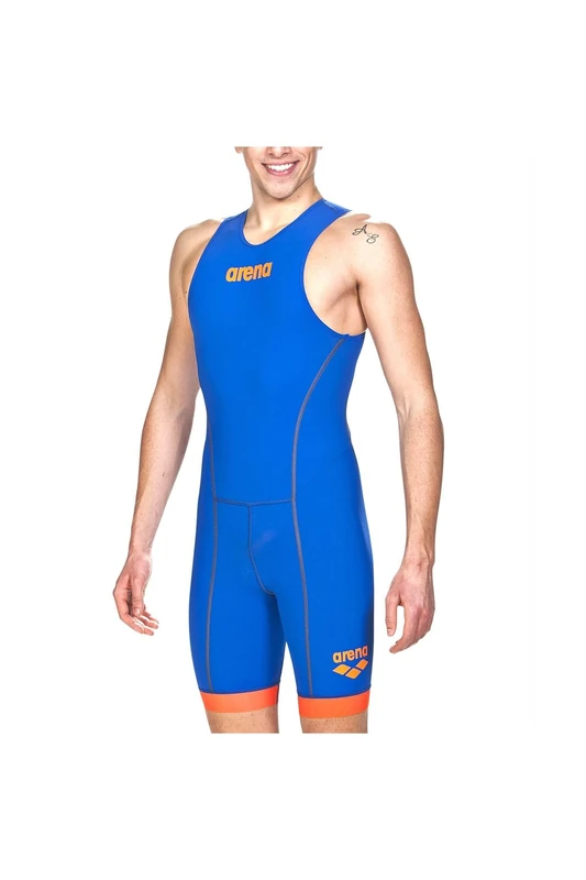 Arena Men's Trisuit St Trunks, Royal/Orange, Small