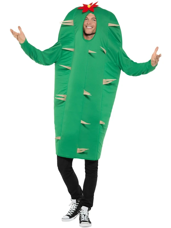 Smiffys Cactus Costume, Green with Tabard, Funny Fancy Dress, Western Dress Up Costumes, World Book Day