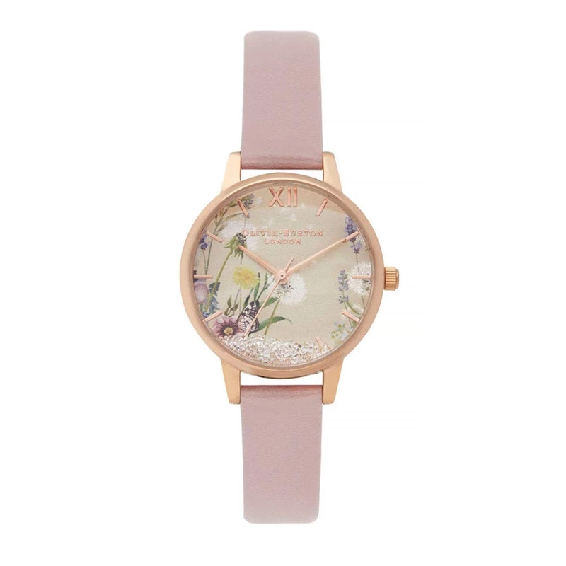 Olivia Burton Analogue Quartz Watch for women with Pink Vegan leather strap - OB16SG04