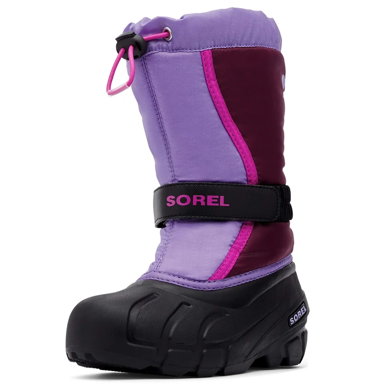 Sorel KIDS FLURRY Waterproof Unisex Kids Snow Boots, Purple Dahlia Paisley - Youth, 5 UK
