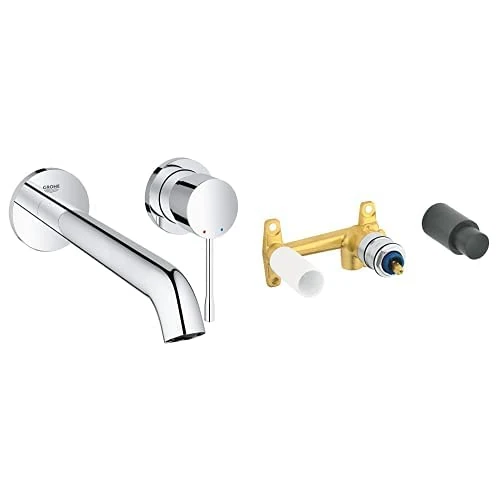 GROHE 19967001 Essence Wall-Mounted 2-Hole Basin Tap, Final Assembly Set, (Concealed Body not Included) + GROHE 32635000|Concealed Body for Single-Lever Mixer