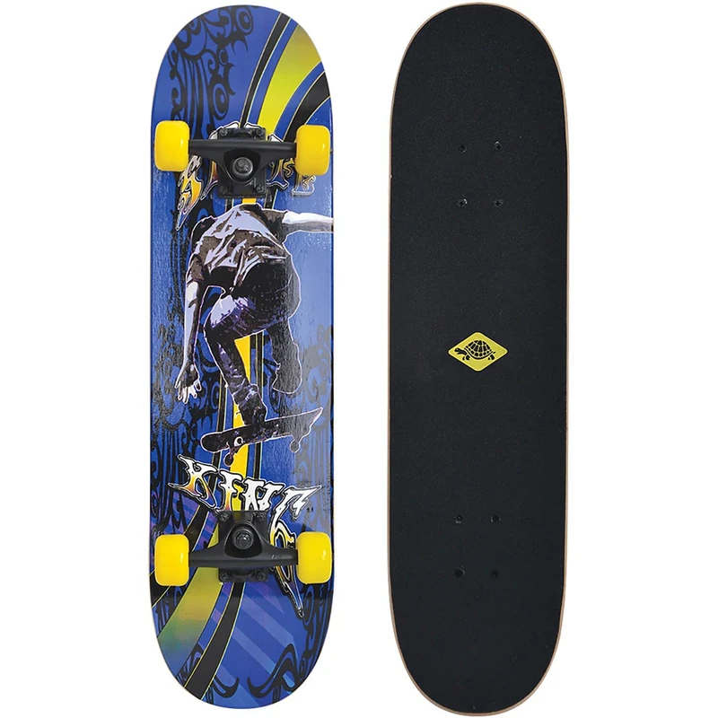 Schildkröt Skateboard Slider 31'', Full Leisure Leisure Board, Concave Deck with Double Kick and Grip Tape, ABEC7 Bearings, Design: Cool King, 510643