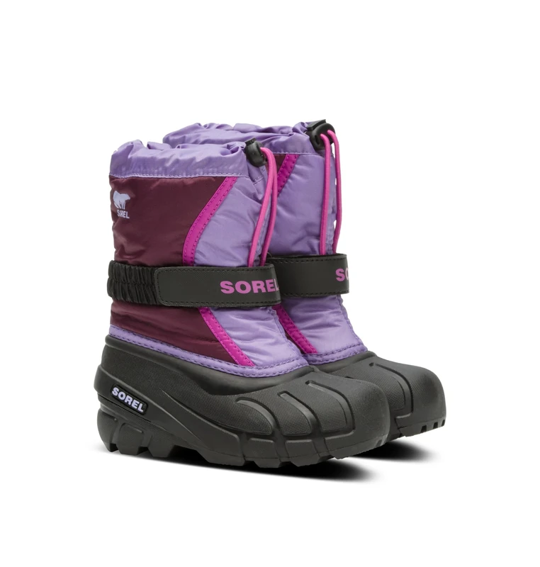 Sorel KIDS FLURRY Waterproof Unisex Baby Snow Boots, Purple Dahlia Paisley - Children, 8 UK
