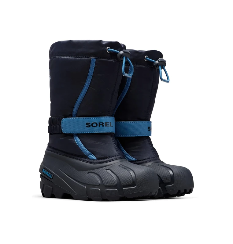 Sorel KIDS FLURRY Waterproof Unisex Kids Snow Boots, Blue (Collegiate Navy x Atmosphere) - Youth, 4 UK