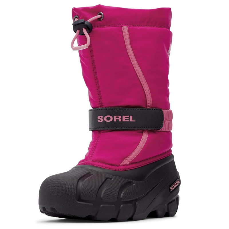 Sorel KIDS FLURRY Waterproof Unisex Kids Snow Boots, Red (Deep Blush x Tropic Pink) - Youth, 1 UK