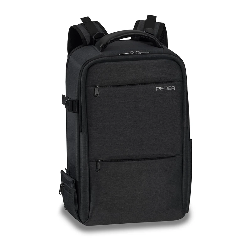 PEDEA DSLR Camera Backpack "Noble" Backpack for SLR cameras with waterproof rain cover and variable interior dividers, anthracite