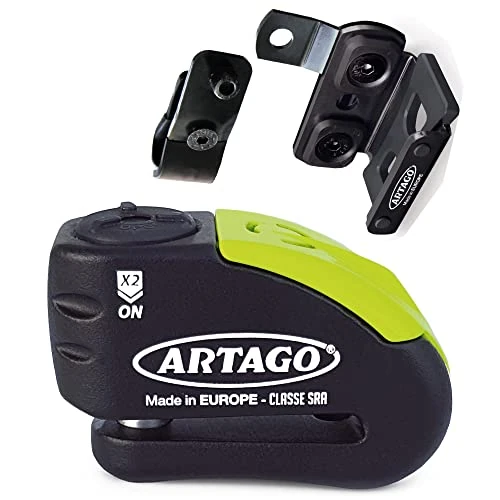 ARTAGO 30X6 Pack Anti-Theft Disc Lock with Alarm 120db High Security + Bracket for Yamaha MT-09 and Tracer 900, SRA Approved and Sold Secure Gold