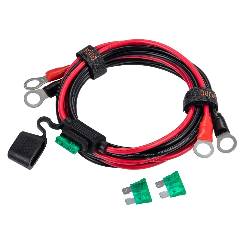 YCIND E2E-B1[UL Listed] 3/8 inches Eyelet Terminal Battery Terminals Battery Boost Cable Heavy-Duty 30A 12V/24V 12AWG Cord 3Ft