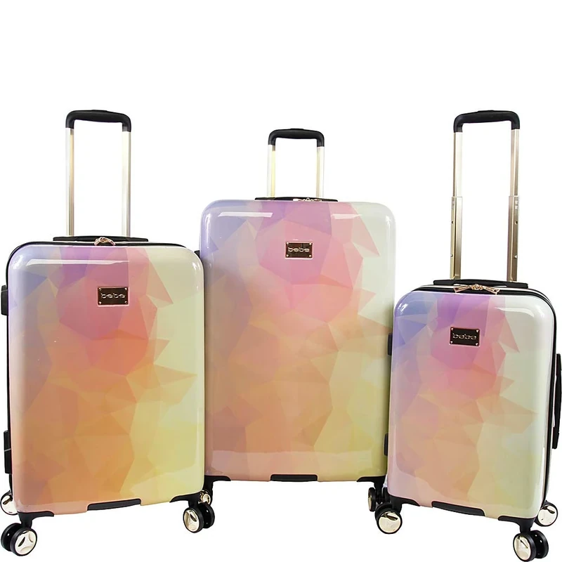 Bebe Women's Emma 3 Pc Spinner Suitcase Set, Gradient Poly, One Size, Emma 3 Pc Spinner Suitcase Set