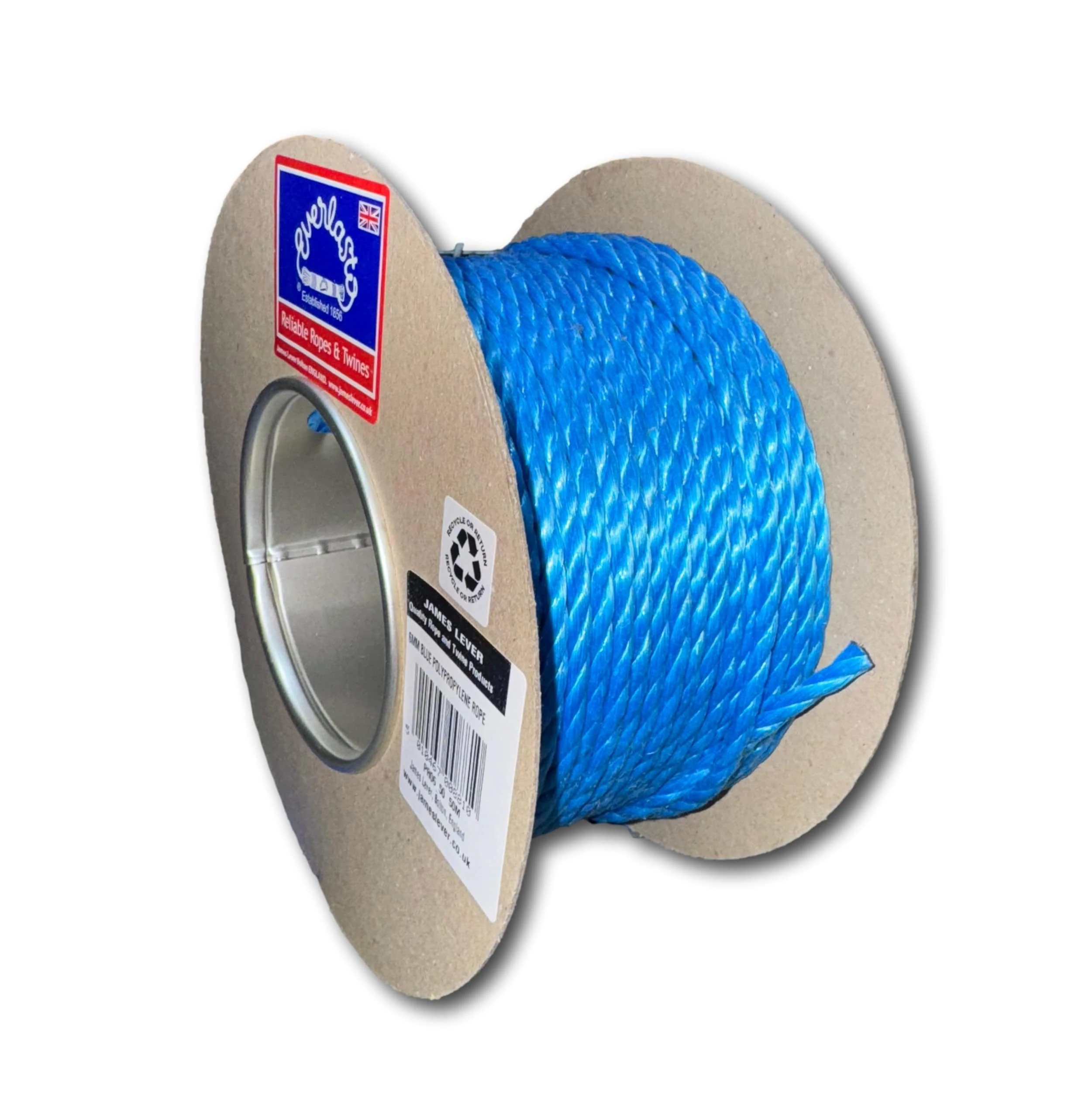50M TRADE REELS EVERLASTO BLUE POLYPROPYLENE POLY ROPE 6MM 8MM 10MM 12MM 14MM (6MM)