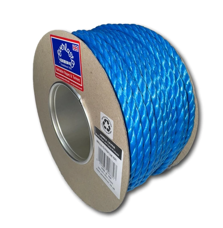 50M TRADE REELS EVERLASTO BLUE POLYPROPYLENE POLY ROPE 6MM 8MM 10MM 12MM 14MM (8MM)