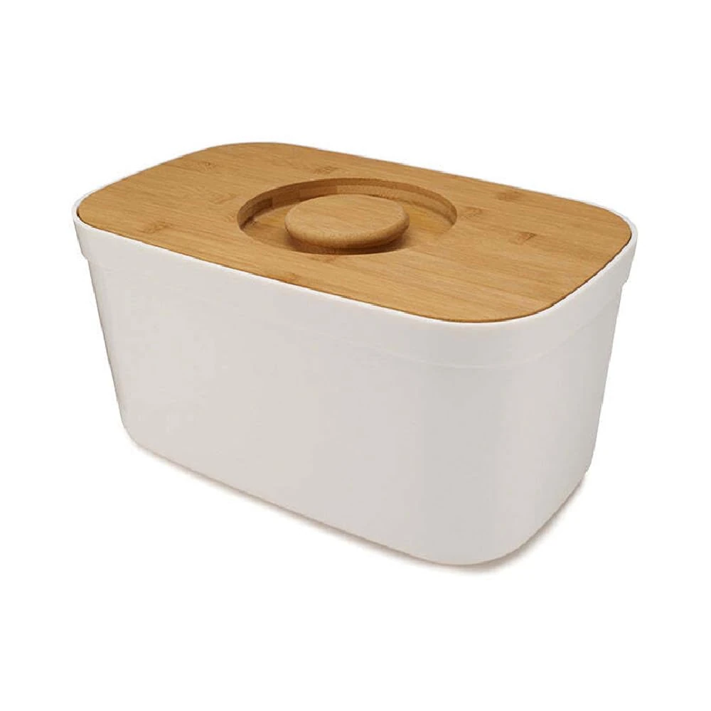 Joseph Joseph Bread Bin with Removable Bamboo Chopping Board Lid - White, 6