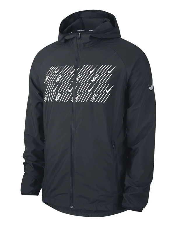 Nike Men M NK ESSNTL JKT HD CAPSULE Jacket - Black/White, 2X-Large