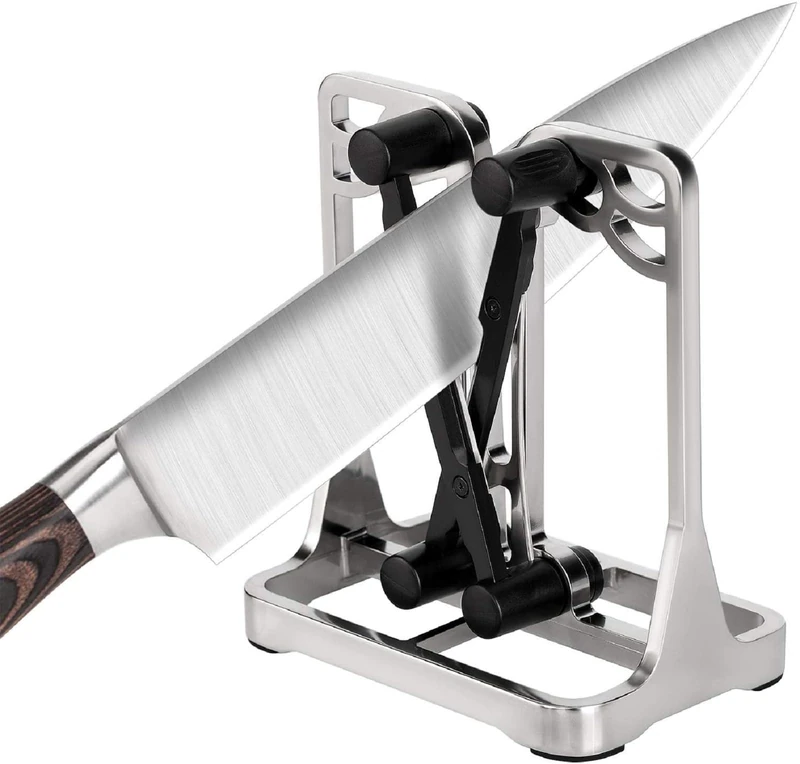 Kitchen Knife Sharpener Sharpens Hones Polishes Beveled Standard Blades Safe and Easy to Use Full Metal Bracket Kitchen Tools by Ehoyal