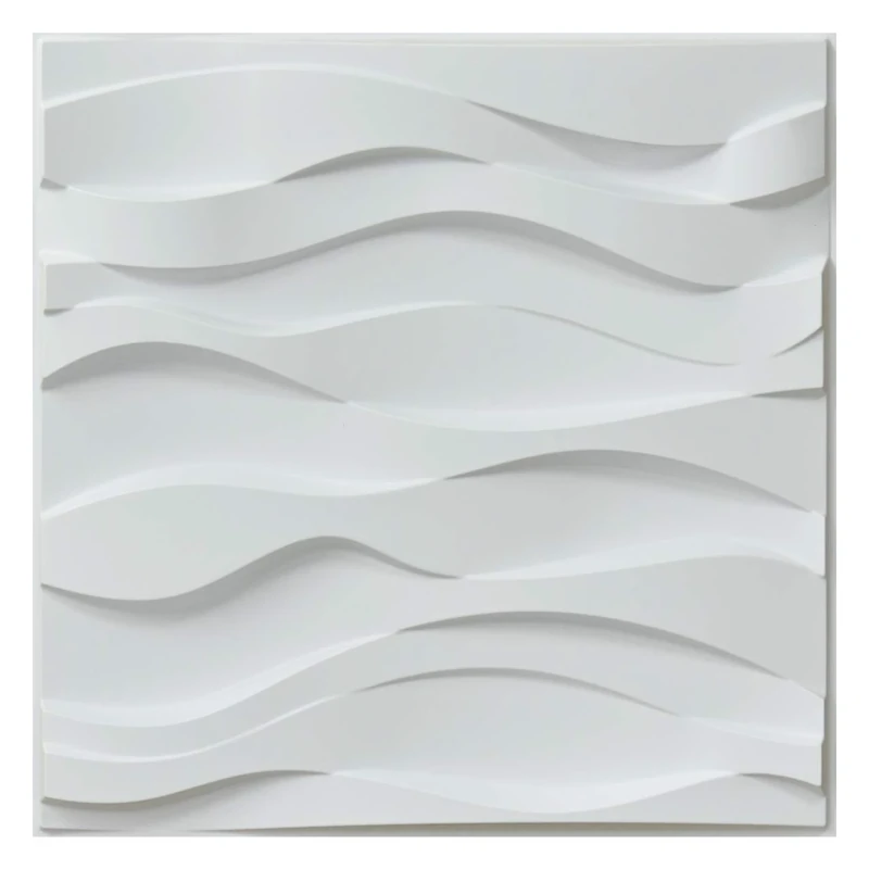 Art3d Decorative 3D PVC Wall Panel for Interior Décor, 12-Pack 19.7 x 19.7 in., 32 Square Feet, Wave 4