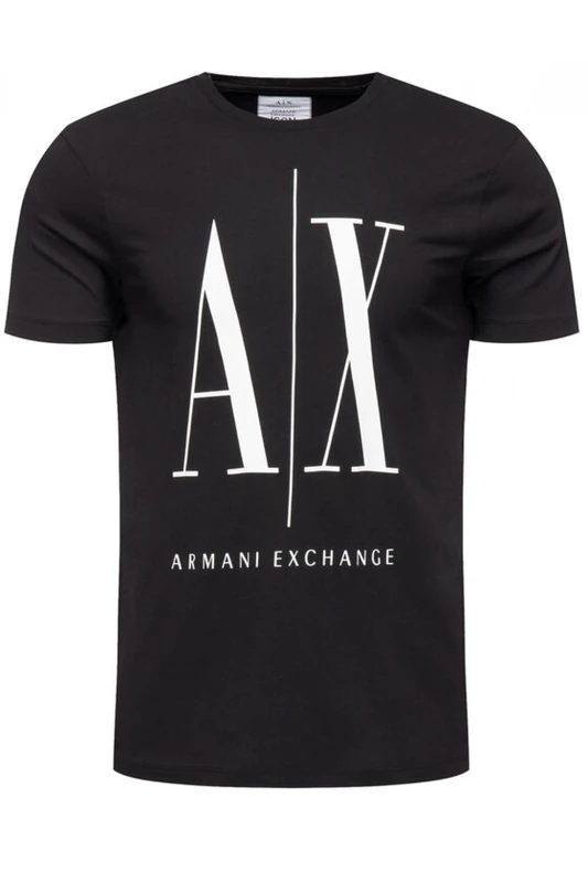 Armani Exchange Men's Logo Icon Tee T-Shirt, Black (Black 1200), Medium