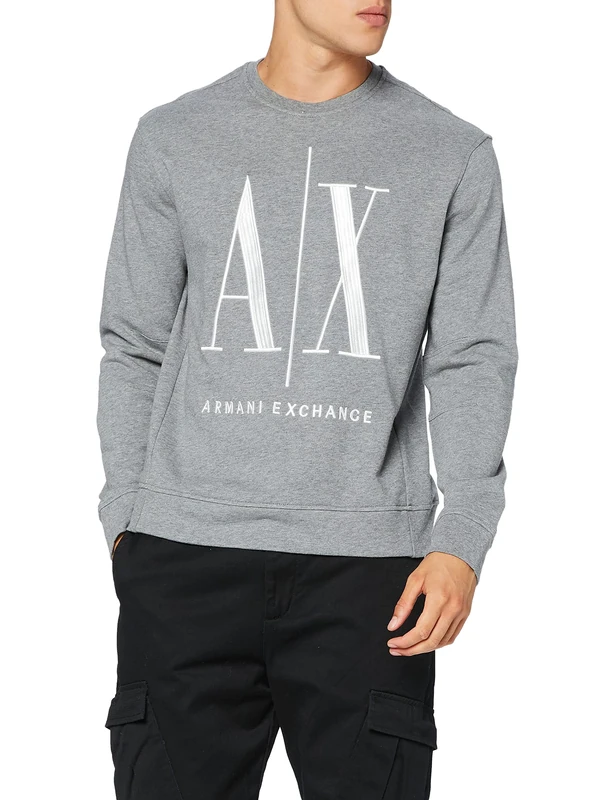 Armani Exchange Men's Icon Project Sweatshirt, Grey (Bc09 3930), X-Small