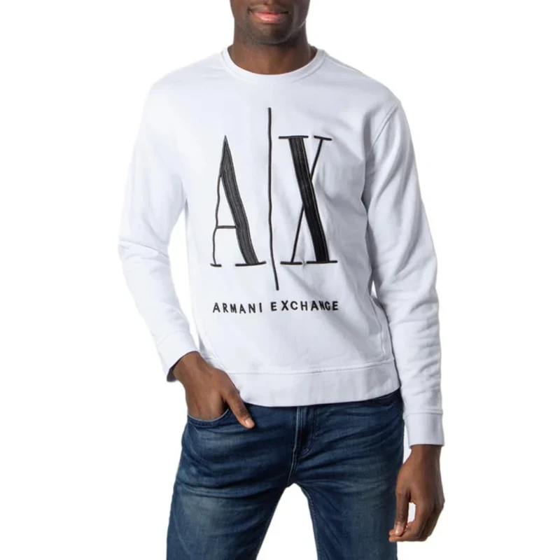 Armani Exchange Men's Icon Project Sweatshirt, White (White 1100), XX-Small (Manufacturer Size: X-Small)