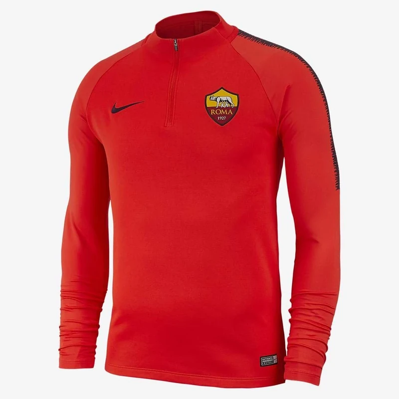 Nike Men Roma M Nk Dry Sqd Dril Top Long Sleeved T-Shirt - Habanero Red/Burgundy Ash/Burg, 2X-Large