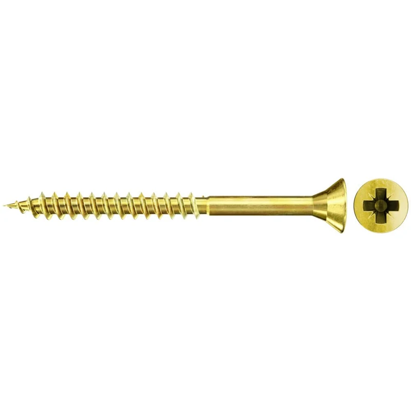 fischer Chipboard Screw 4.0 x 35 Countersunk Head Yellow-Galvanised Partial Thread Phillips PZ