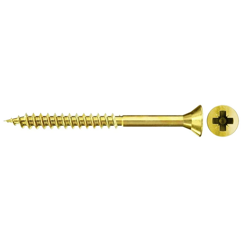 fischer Chipboard Screw 6.0 x 180 Countersunk Head Yellow-Galvanised Partial Thread Phillips PZ