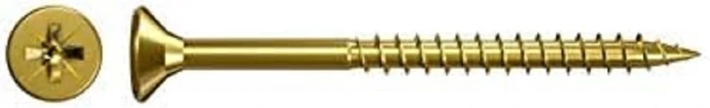fischer Chipboard Screw FSPII 5.0 x 35 Countersunk Head Yellow-Galvanised Partial Thread Phillips PZ