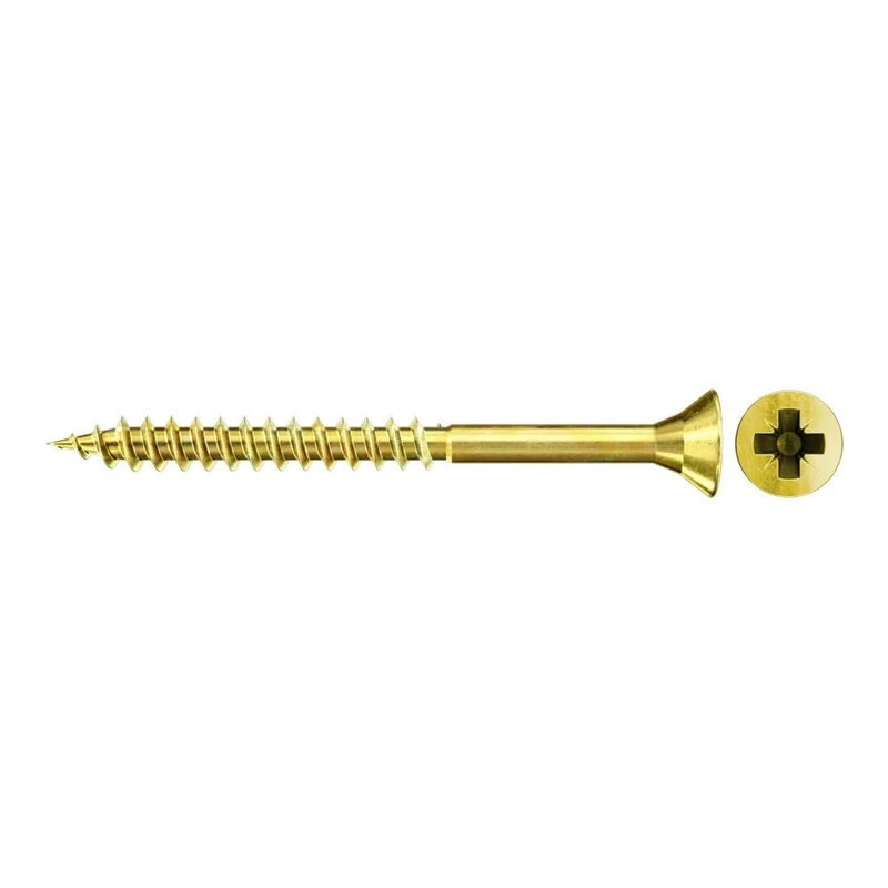 fischer Chipboard Screw FSPII 4.5 x 45 Countersunk Head Yellow-Galvanised Partial Thread Phillips PZ