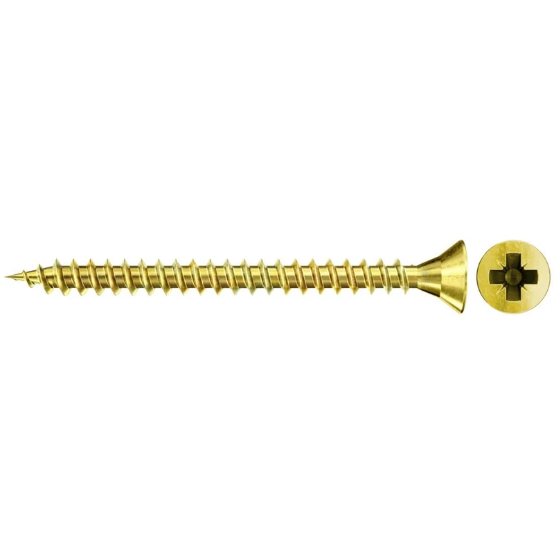 fischer Chipboard Screw FSPII 3.5 x 45 Countersunk Head Yellow Galvanised Full Thread Phillips PZ