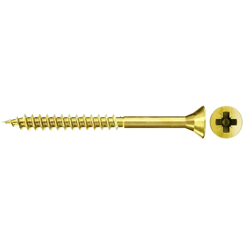 fischer Chipboard Screw FSPII 6.0 x 70 Countersunk Head Yellow-Galvanised Partial Thread Phillips PZ