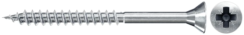 fischer Chipboard Screw 6.0 x 70 Countersunk Head Blue Galvanised Partial Thread Phillips PZ