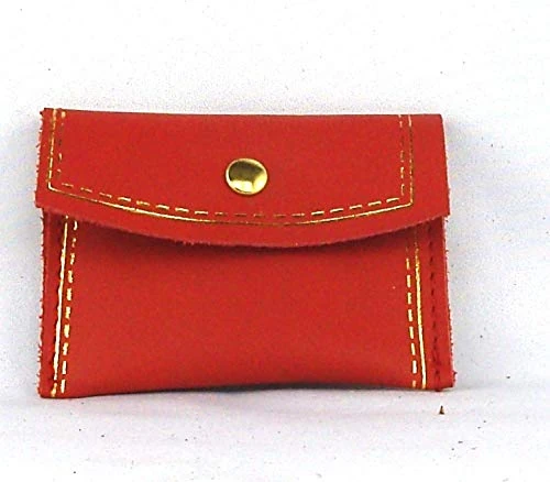 Adriatica Pelletteria Portarosario with Button, Gold Profile 8.5 X 6 cm Pack of 20 Pieces-in Stock, Leather, Red,