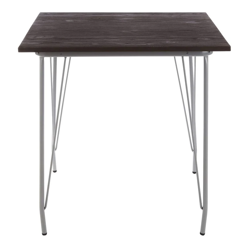 Premier Housewares Side Table, Coffee Tables for Dining & Living Room, Metal & Wood, w80 x d80 x h76cm - Grey