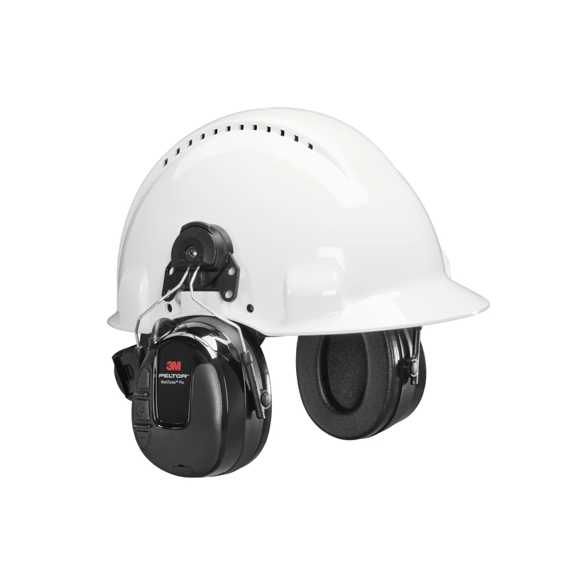 3M PELTOR WorkTunes Pro AM/FM Radio Headset, 31 dB, Black, Hard Hat Attached, HRXS221P3E