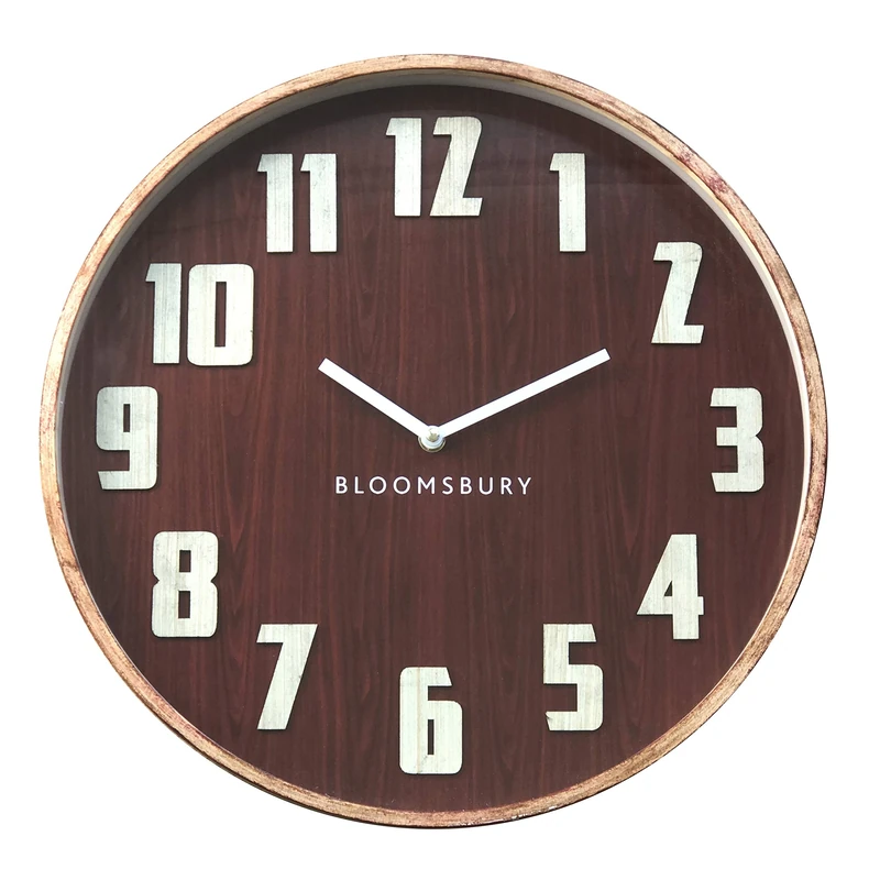 Premier Vitus Wall Clock, Red Grain, Large