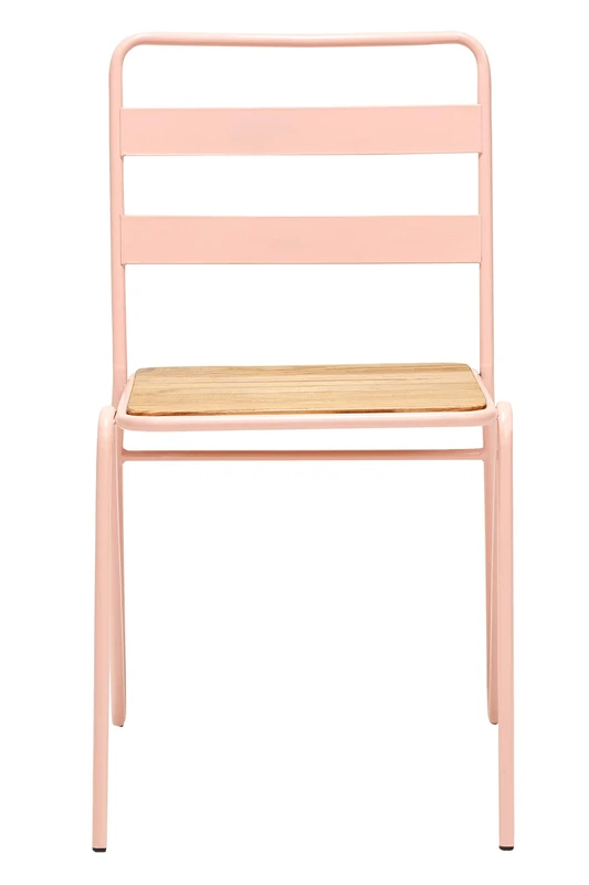 Premier Housewares Dining Chair, Metal chairs For Kitchen & Outdoor, w43 x d52 x h84cm - Pink
