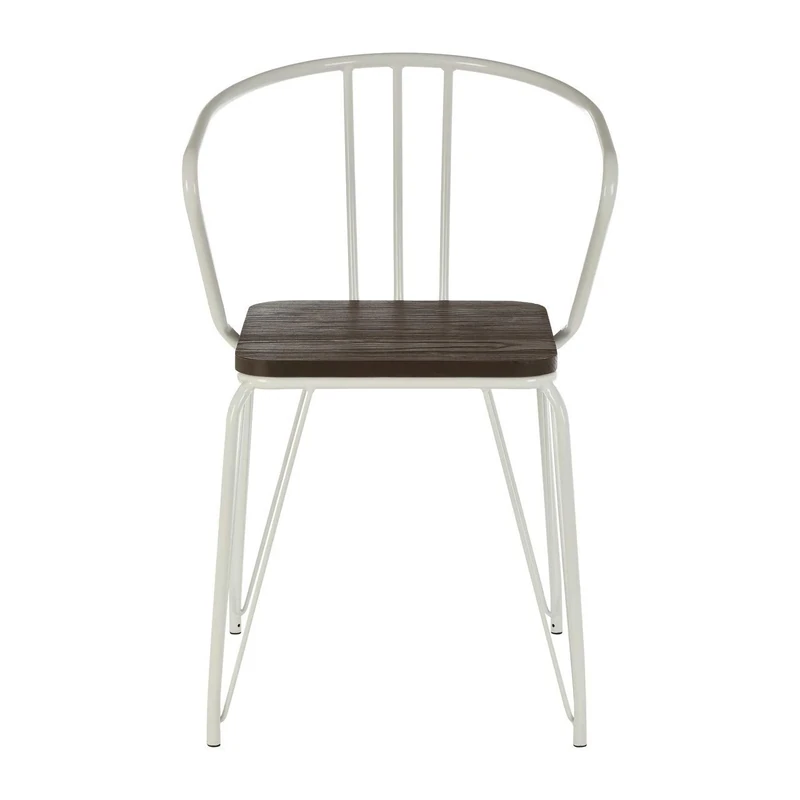 Premier Housewares Dining Chair, Wooden Chair For Kitchen, Metal, w52 x d52 x h78cm - White
