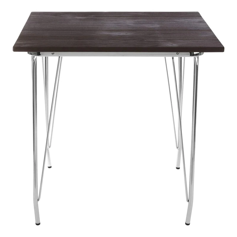 Premier Housewares Side Table, Coffee Tables for Dining & Living Room, Metal & Wood, w80 x d80 x h76cm - silver
