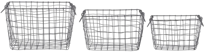 Fallen Fruits Ltd Large Rectangular Wire Baskets (Set of 3)