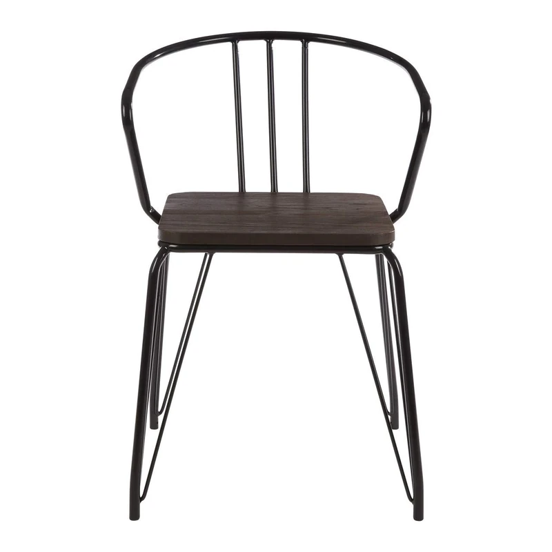 Premier Housewares Dining Chair, Wooden Chair For Kitchen, Metal, w52 x d52 x h78cm - Black