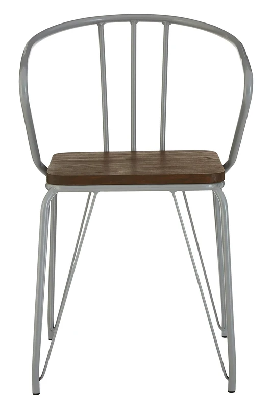 Premier Housewares Dining Chair, Wooden Chair For Kitchen, Metal, w52 x d52 x h78cm -Grey