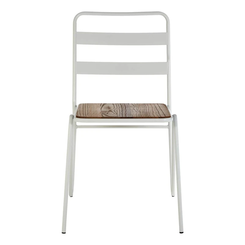Premier Housewares Dining Chair, Metal chairs For Kitchen & Outdoor, w43 x d52 x h84cm - White