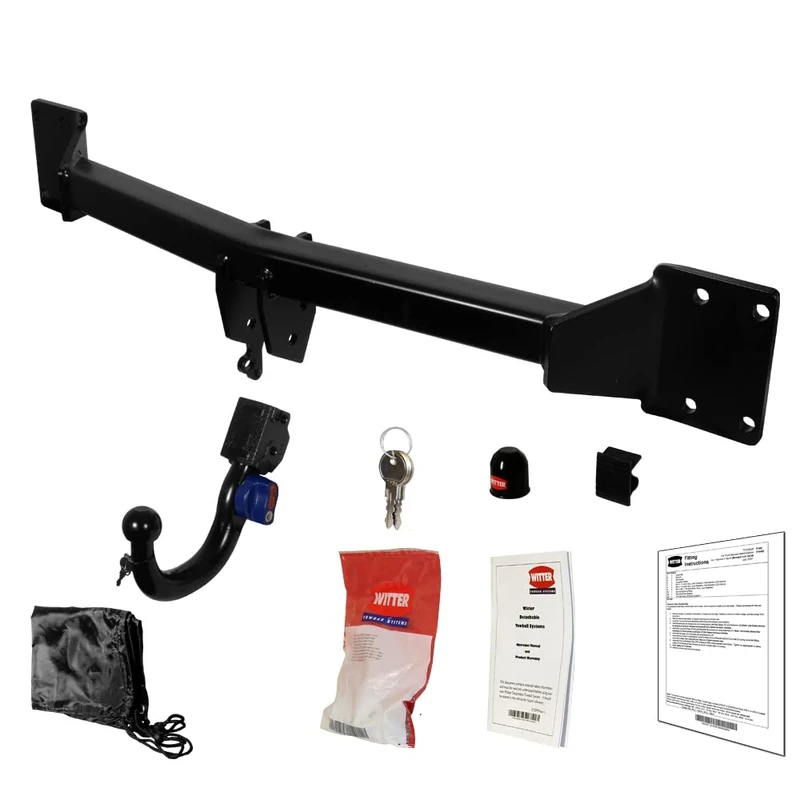 Detachable Towbar (Swan Neck) for Passat Estate B6 and B7, Passat Saloon B6 and B7, Passat CC Coupe B6 and B7 (all 2006-2015) including 13pin vehicle specific wiring kit