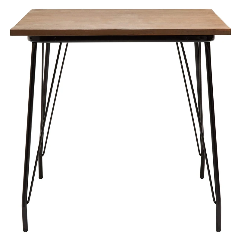 Premier Housewares Side Table, Coffee Tables for Dining & Living Room, Metal & Wood, w80 x d80 x h76cm - Black