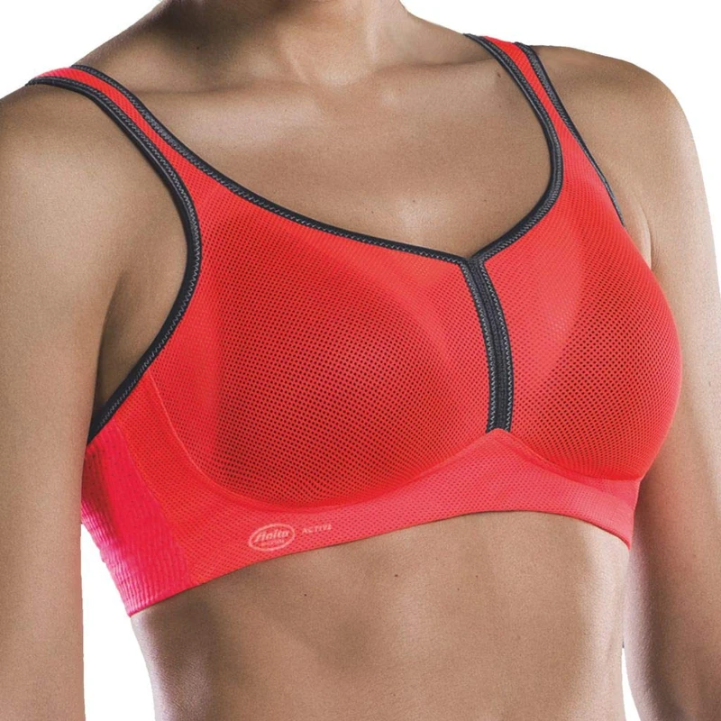Anita Women's Non-Wired Padded Sports Bra 5544 Coral/Anthracite 32 AA