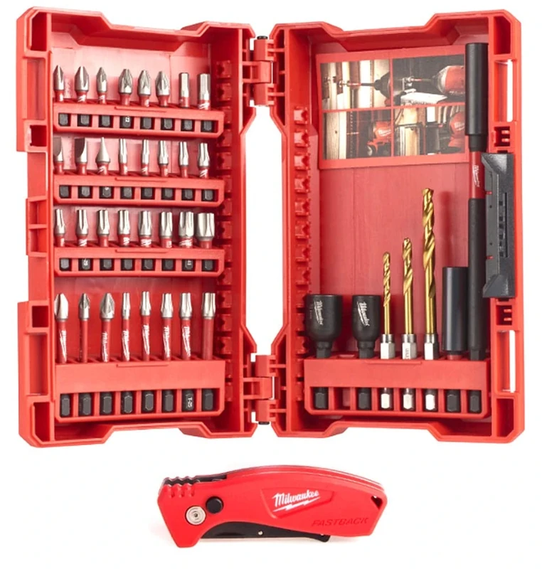 Milwaukee 4932459763 40pc Shockwave Impact Drill and Driver Set and Knife